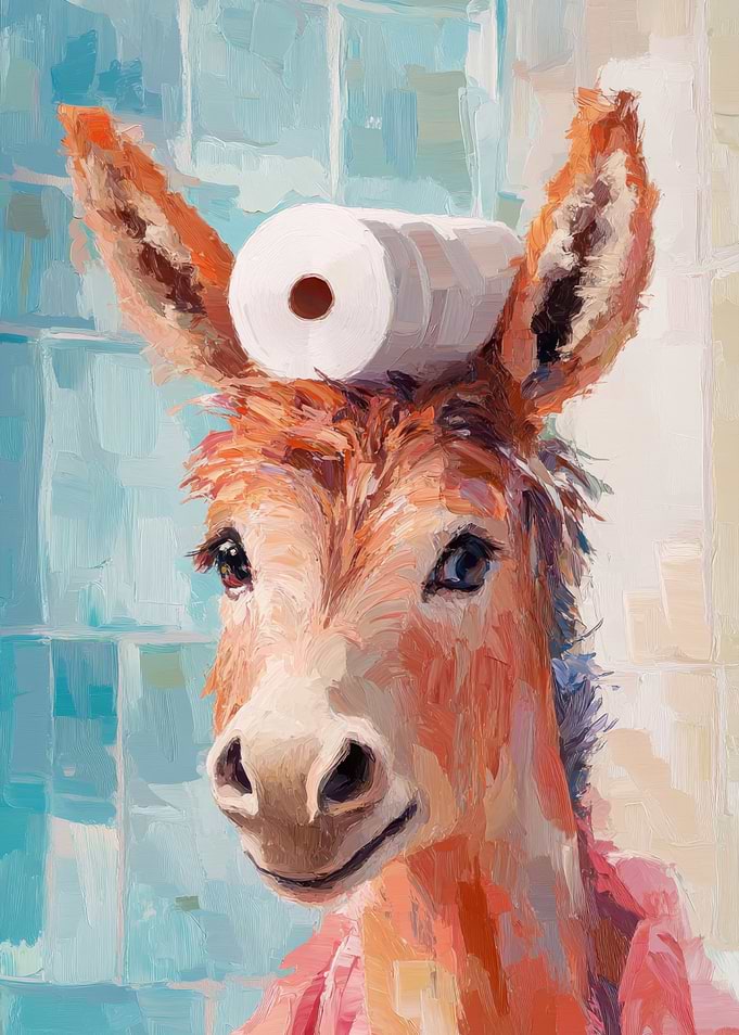 Donkey with Toilet Paper