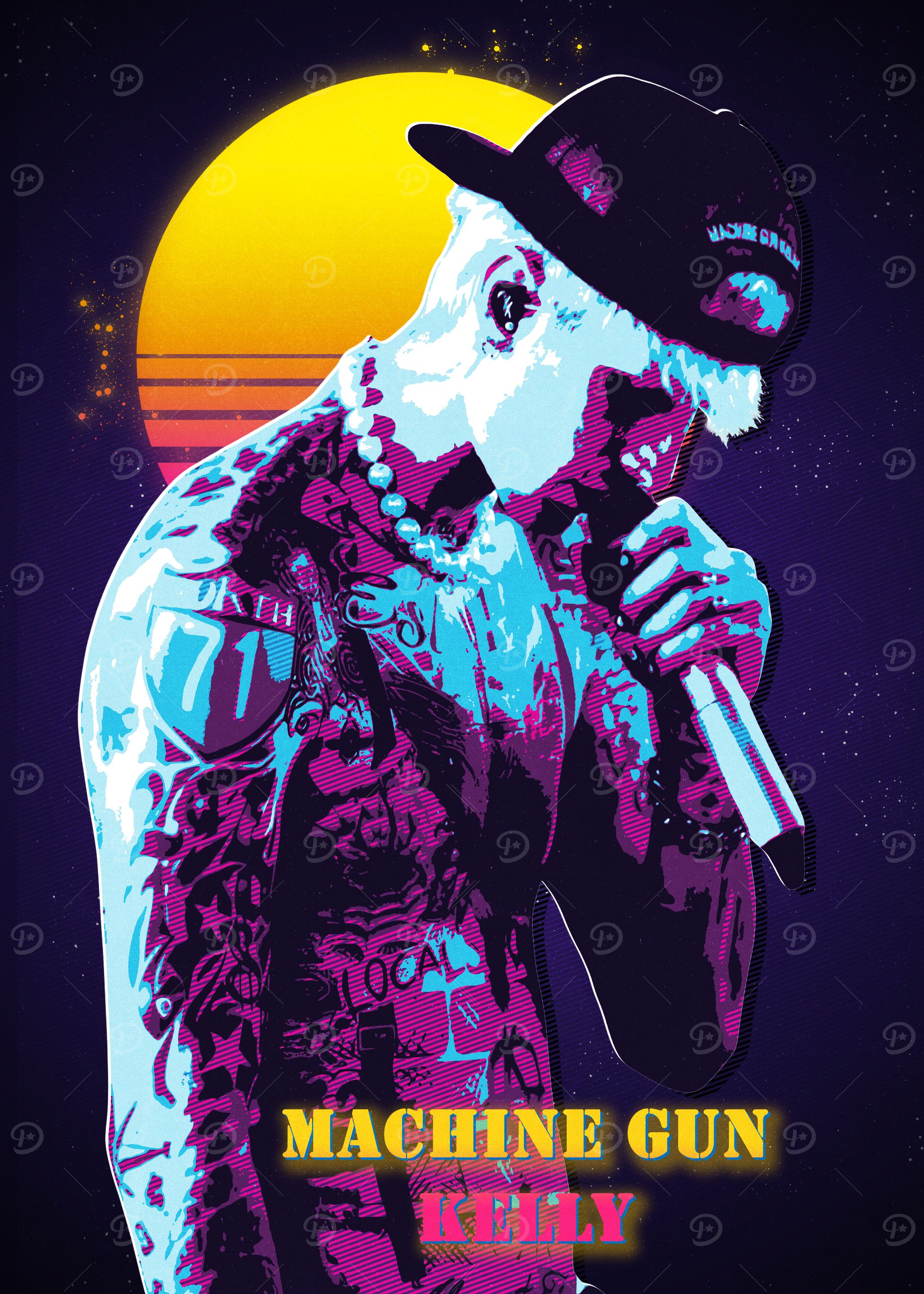 Machine Gun Kelly Retro Art