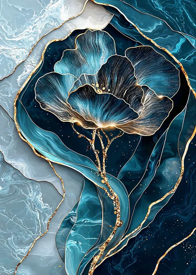 Kintsugi Abstract Flower