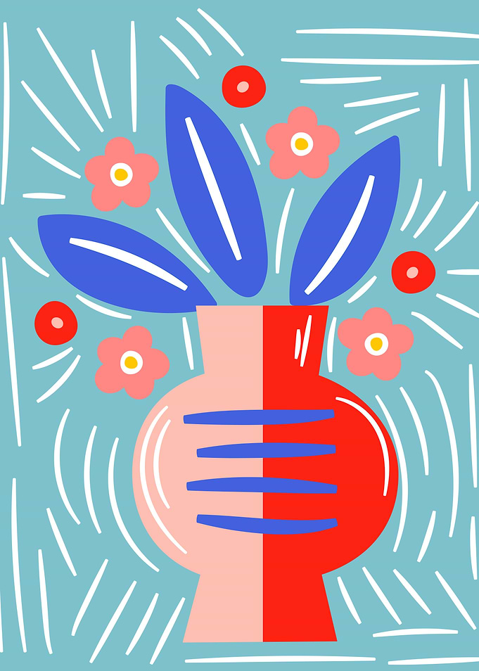 Abstract Floral Vase