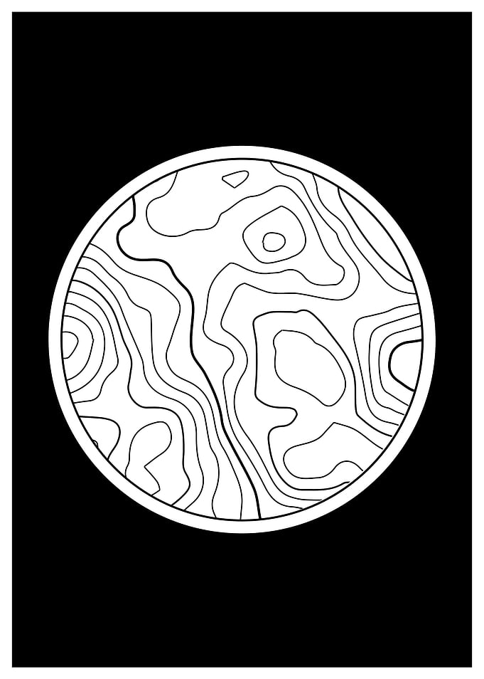 Topographic Circle Print