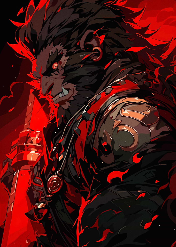Fiery Warrior Illustration