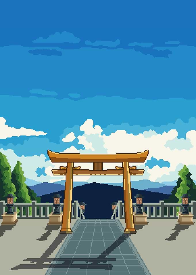 Japanese Shrine Gate Torii Gate Pixel