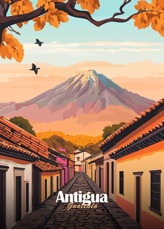 Antigua Guatemala Travel Poster