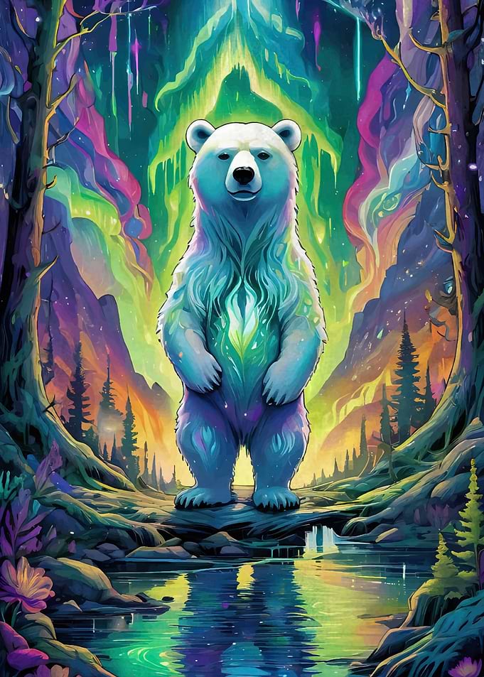 Polar Bear Aurora Borealis