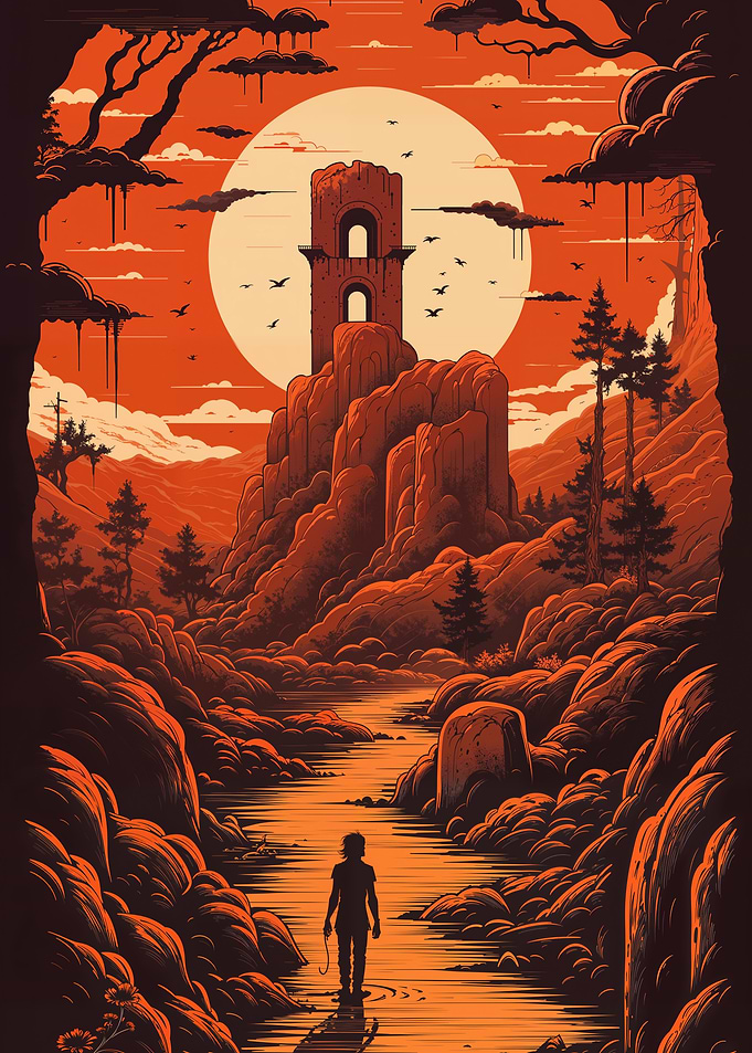 Silhouette in a Red Landscape