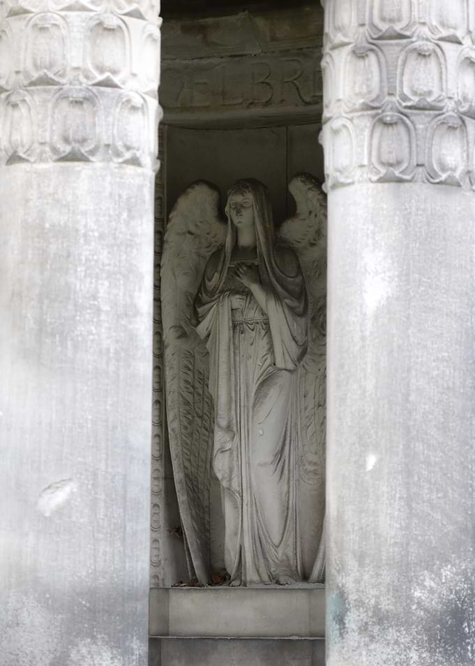 Angel Statue in Stone Niche