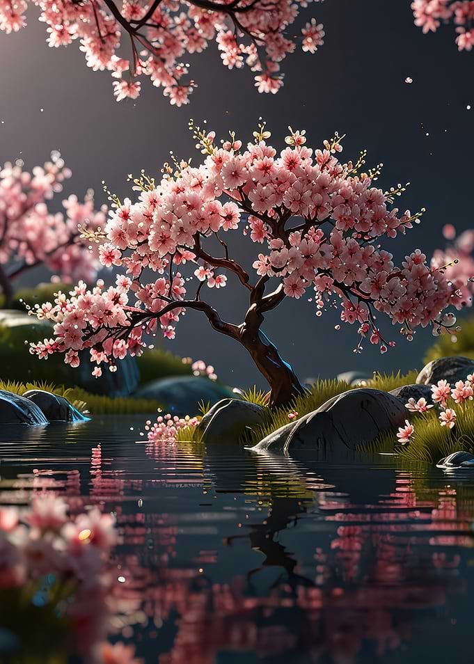 Cherry Blossom Pond