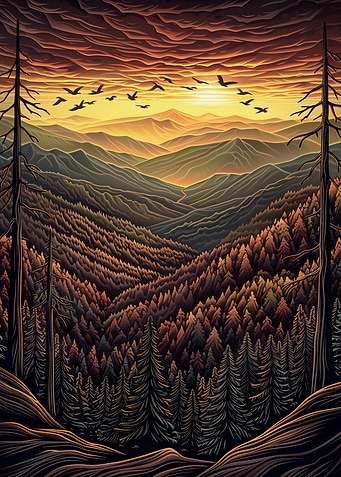 Mountain Sunset Landscape