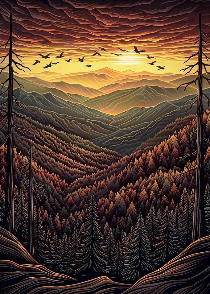 Mountain Sunset Landscape