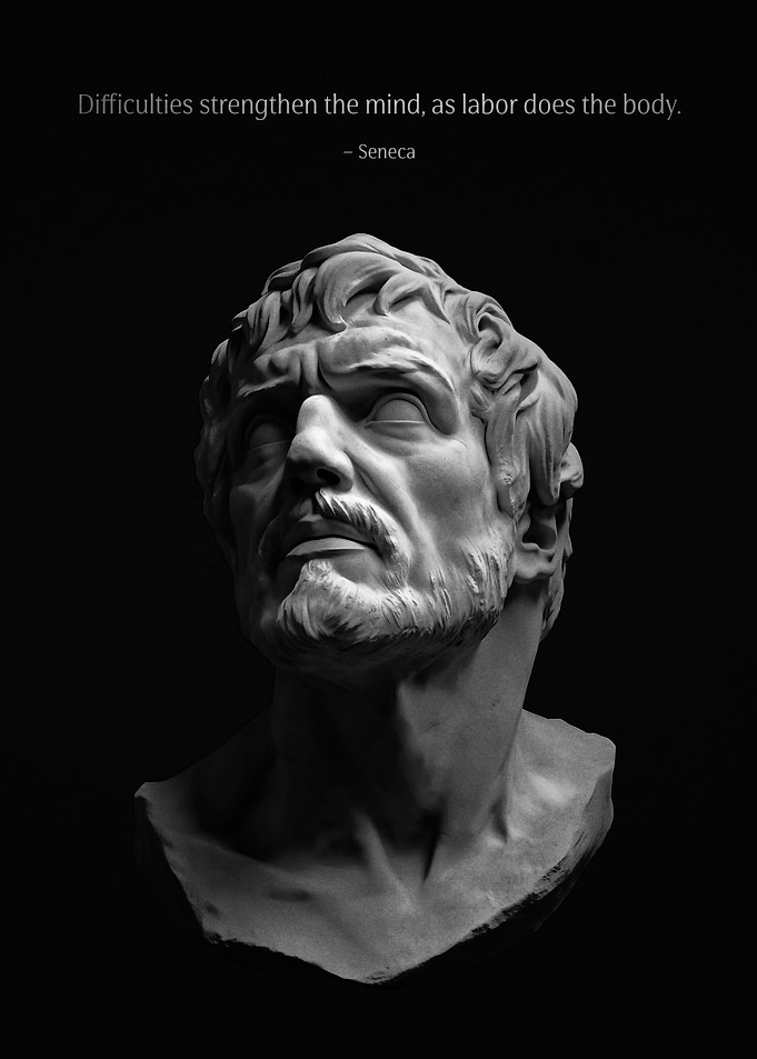 Seneca Bust Stoic Quote