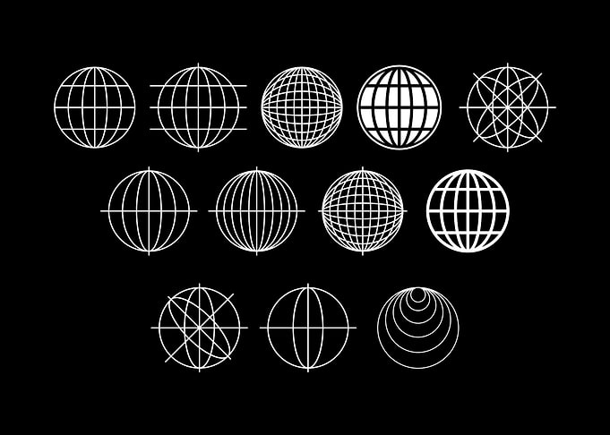 Globe Line Art Set