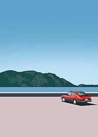 Red Car by the Sea