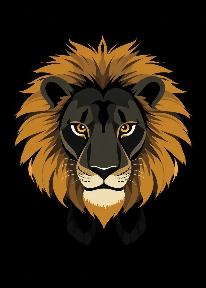 Lion Head Illustration