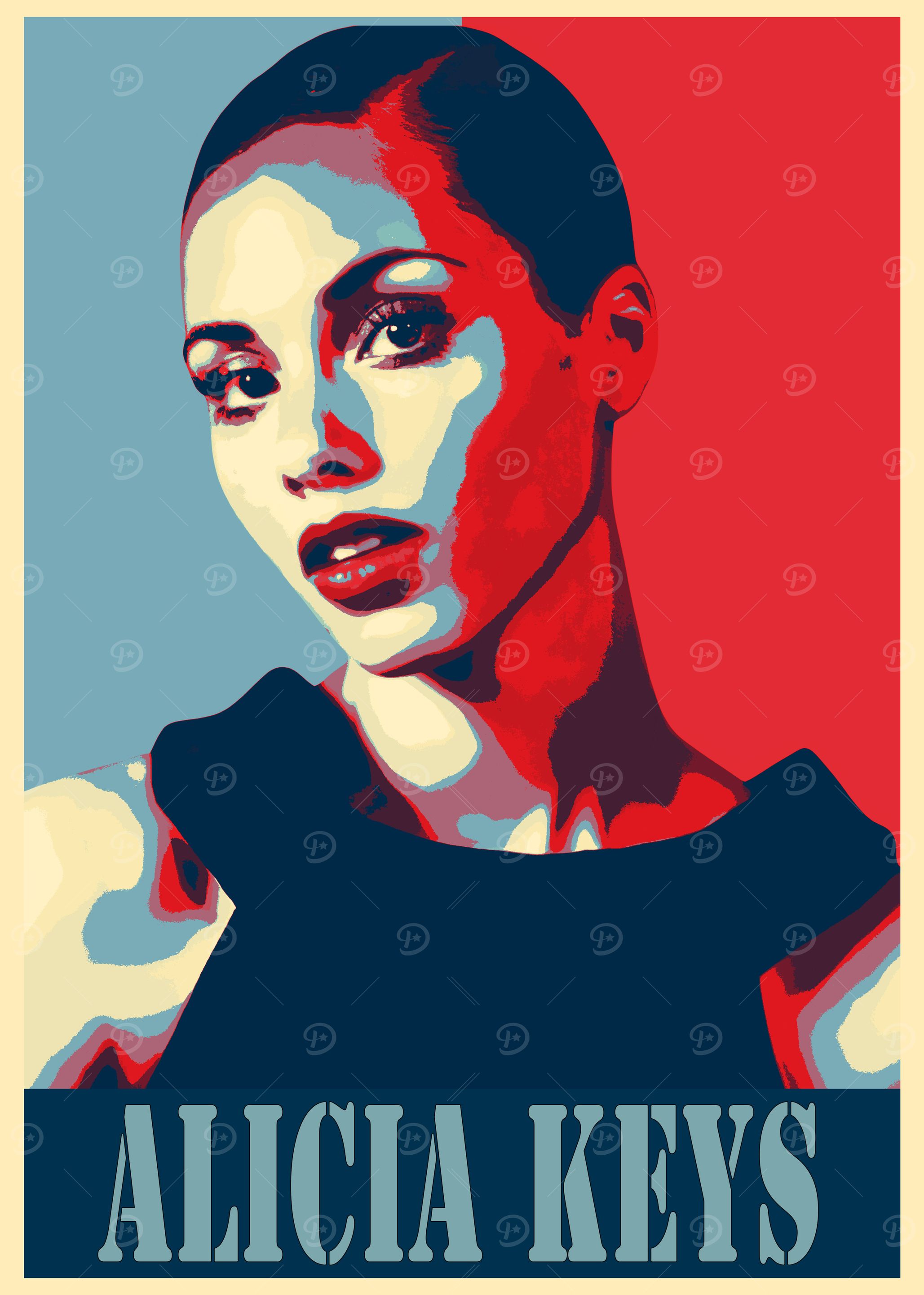 Alicia Keys Pop Art Poster