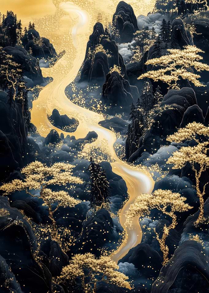 Golden River Landscape