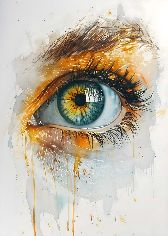 Watercolor Green Eye Art