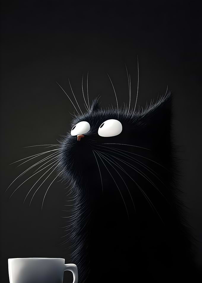 Curious Black Cat