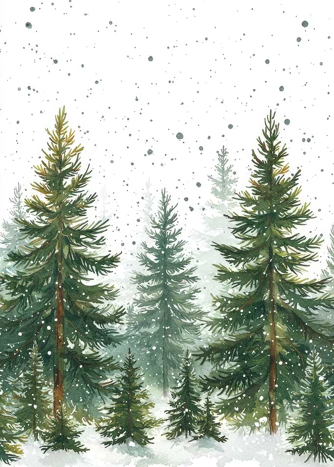 Snowy Pine Forest