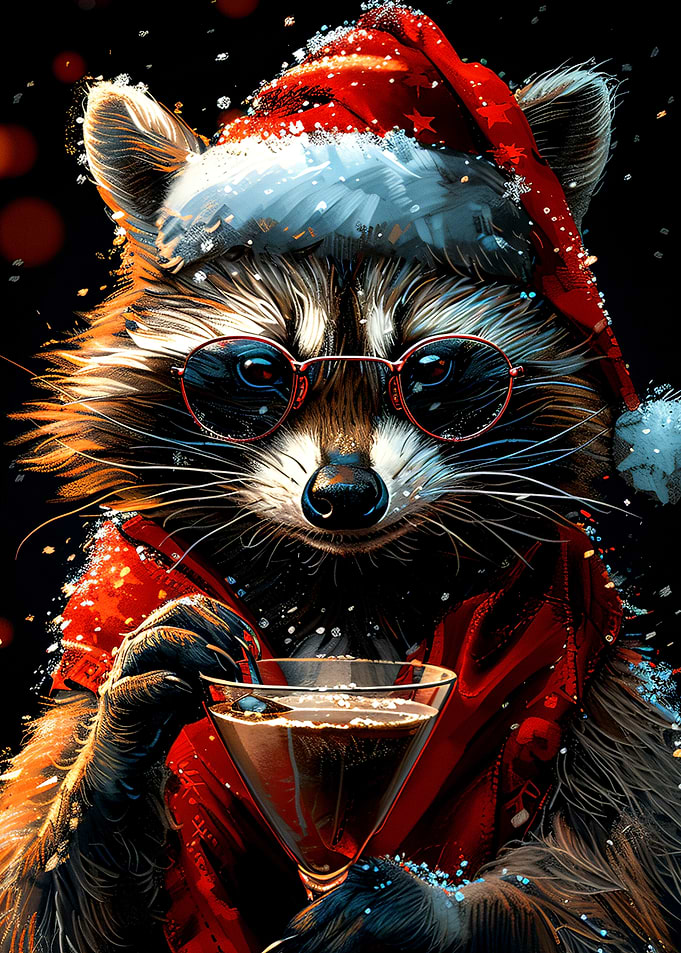 Cool Raccoon Christmas