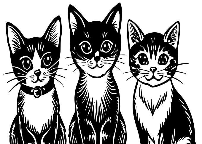 Three Cute Cats