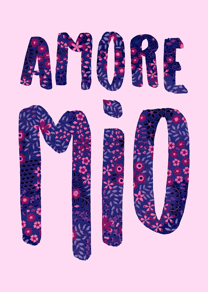 Amore Mio Floral Text