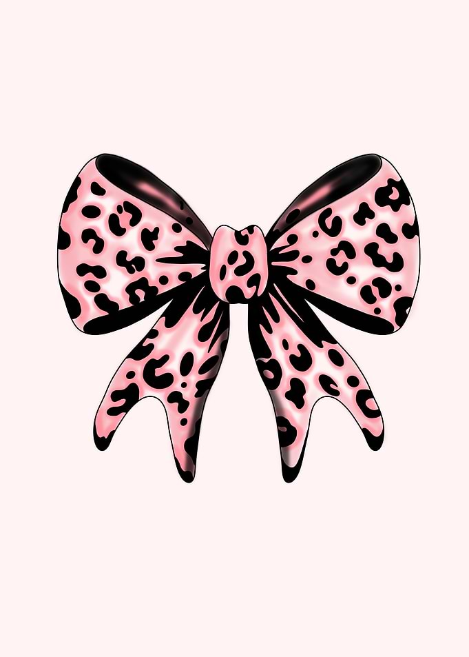 Pink Leopard Bow