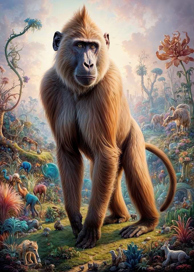Surreal Baboon Safari