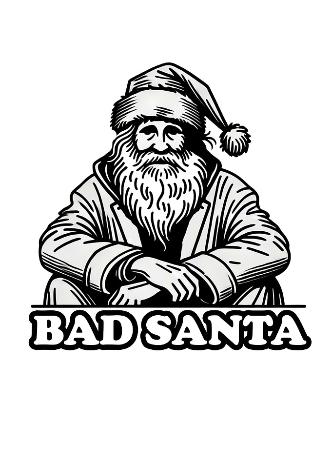 Bad Santa Christmas Illustration