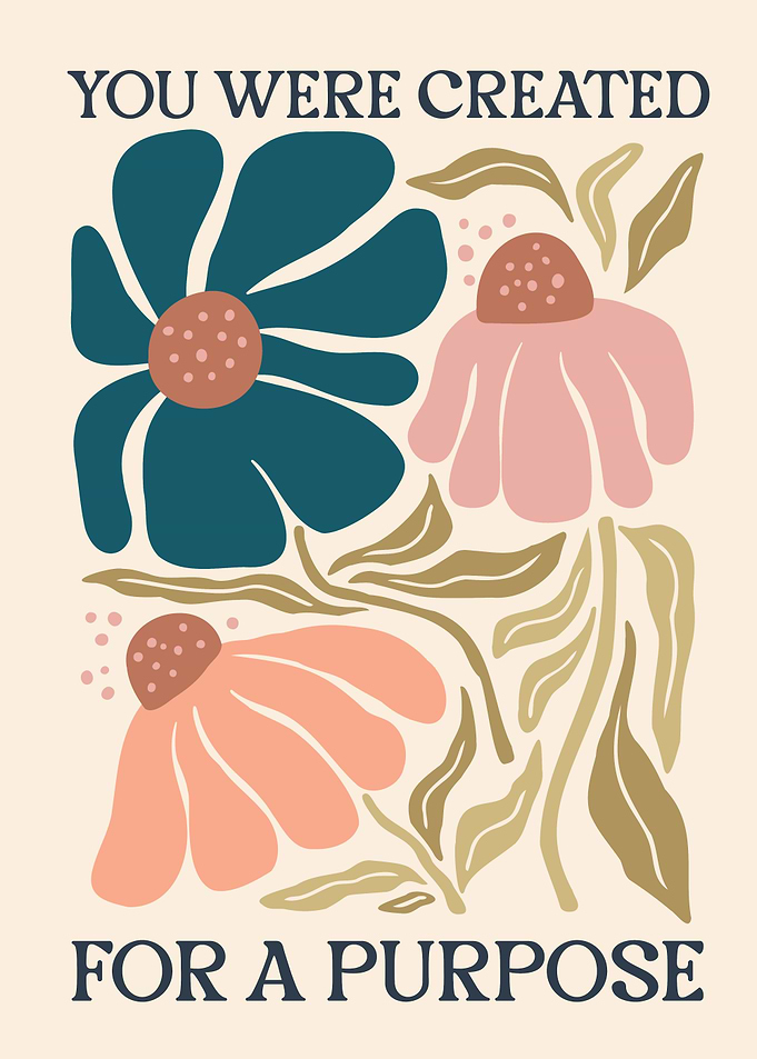 Boho Floral Wavy Flower Christian Faith