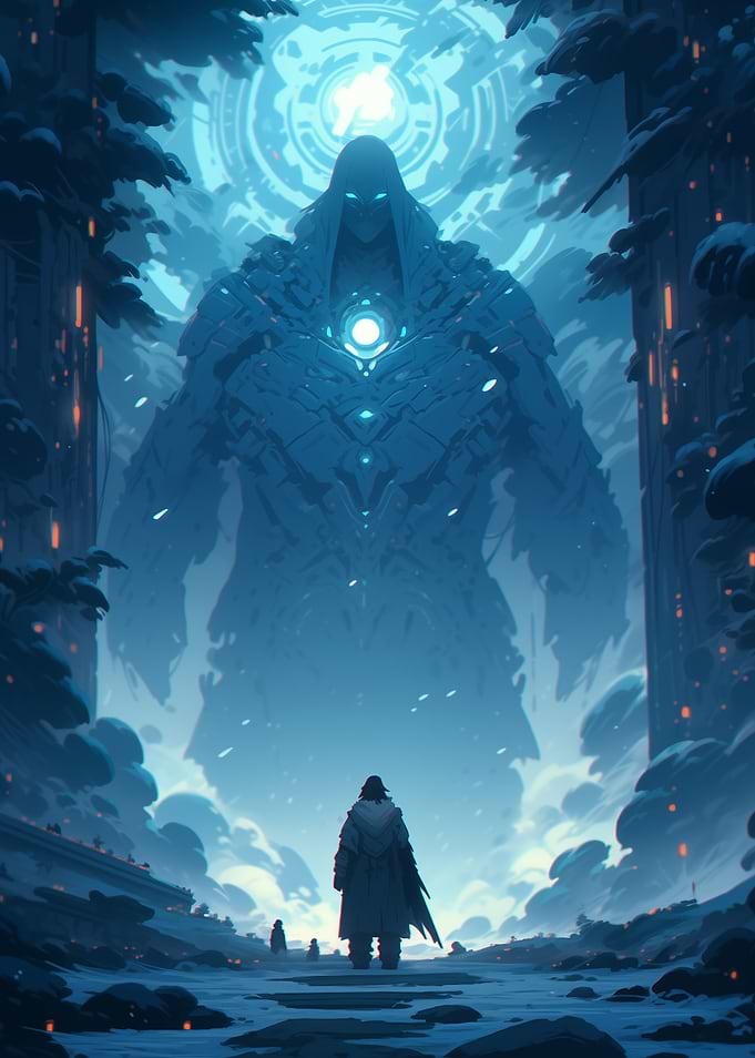 Giant Guardian in a Frozen World