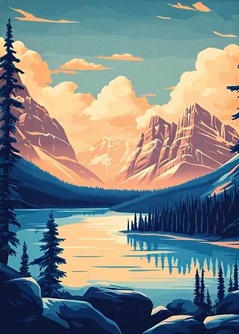 Mountain Lake Sunset