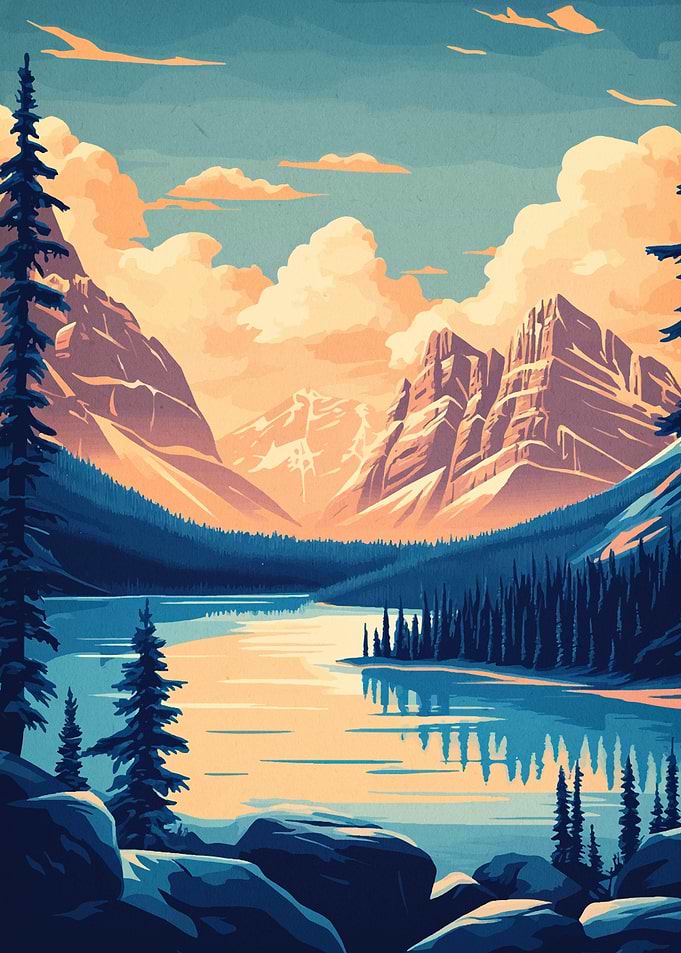 Mountain Lake Sunset