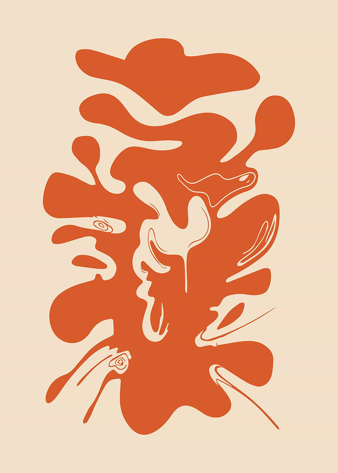 Organic Abstract Shapes in Burnt Orange