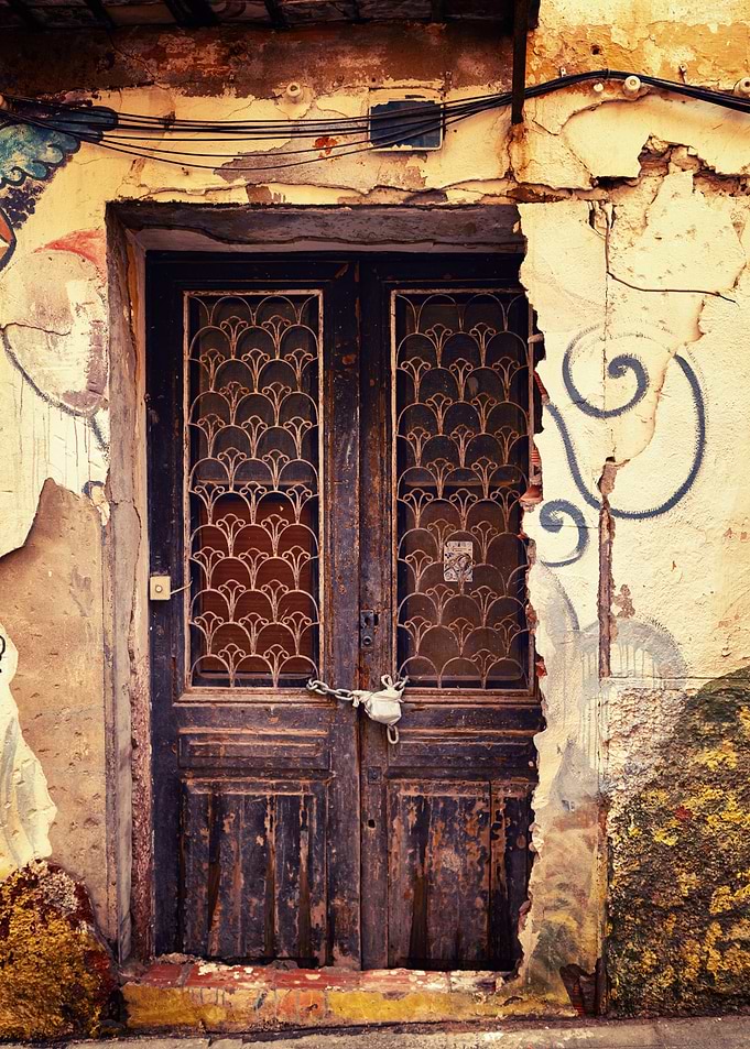 Old Doorway with Chain, Spain street