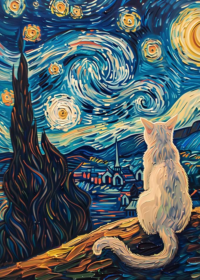 Starry Night Cat