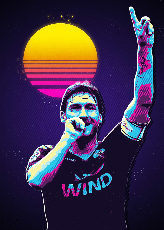 Totti As Roma Retro Art