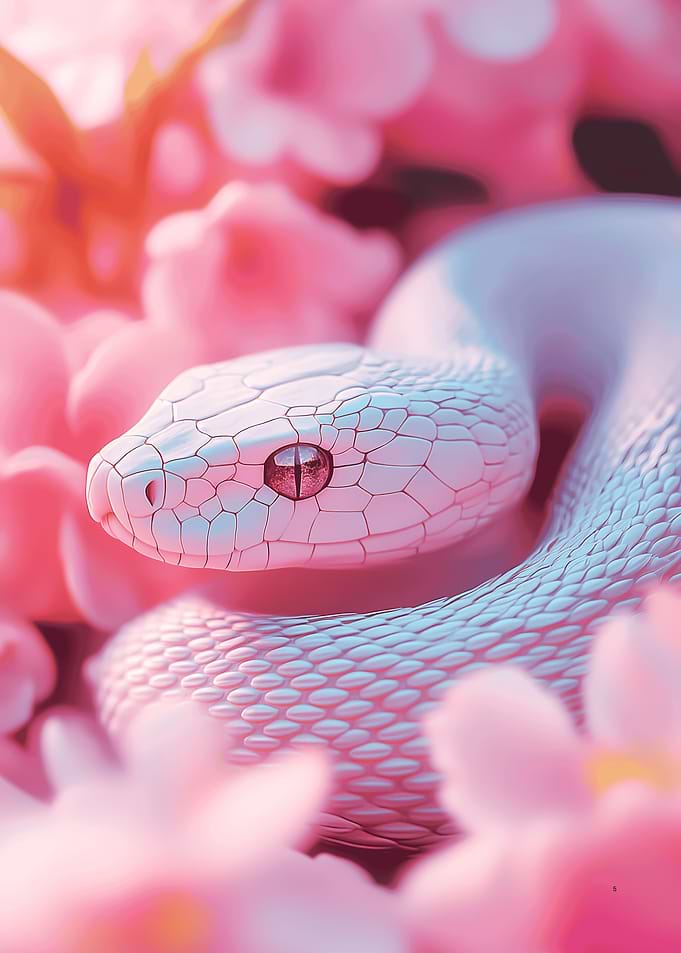 Whispers of the Serpent: A Delicate Floral Encounter