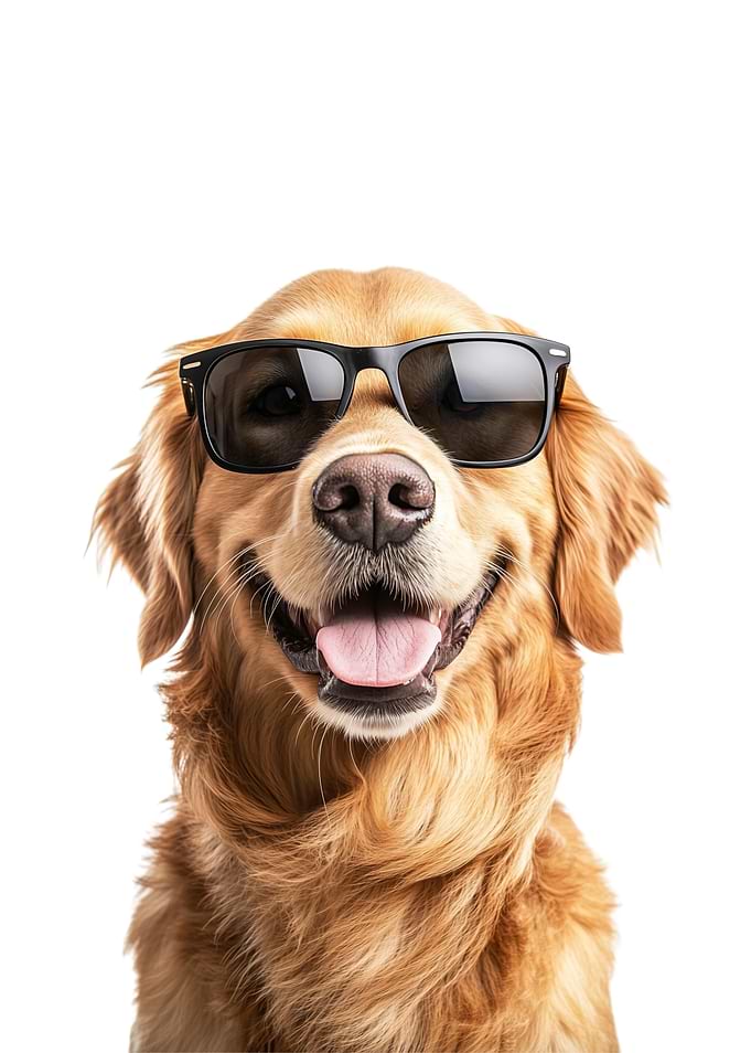 Cool Golden Retriever Dog with Sunglasses