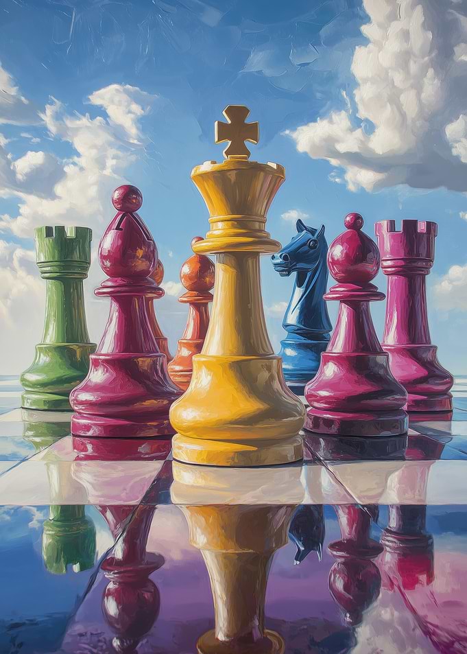 Chess Pieces Under Sky