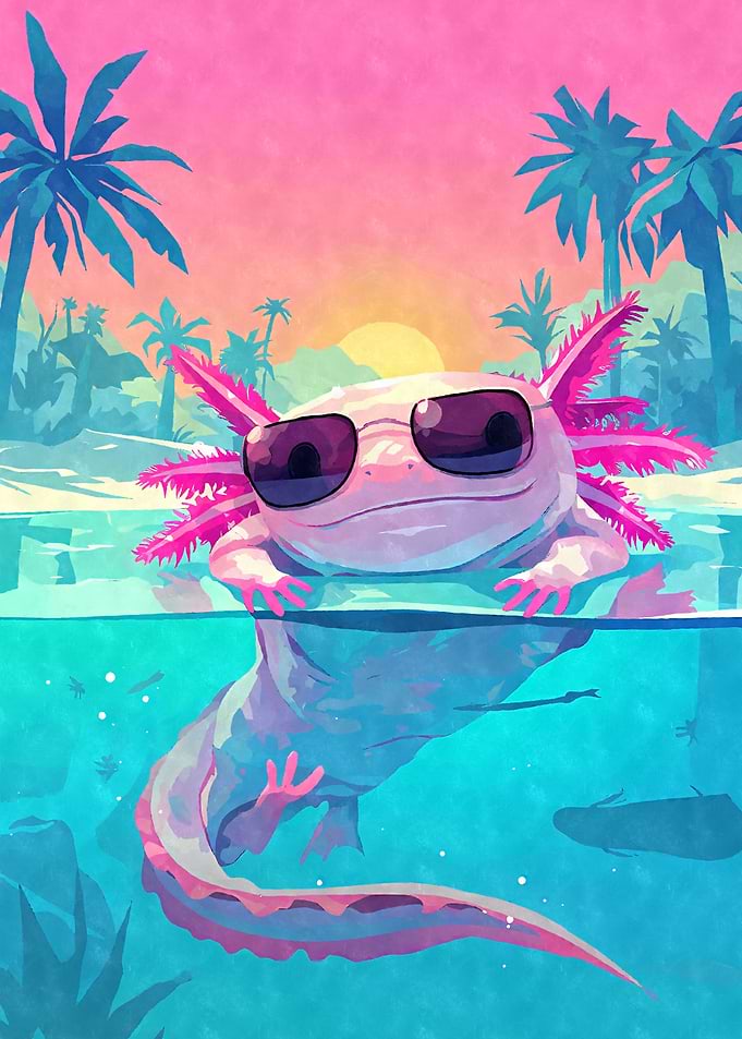 80s Axolotl in Sunglasses