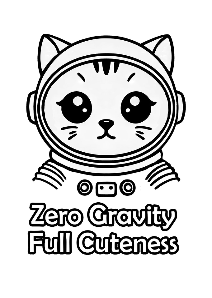 Cute Cat Astronaut Illustration