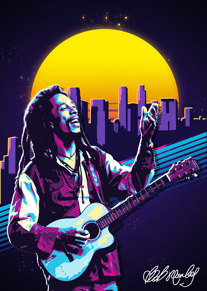 Bob Marley Retro 80s
