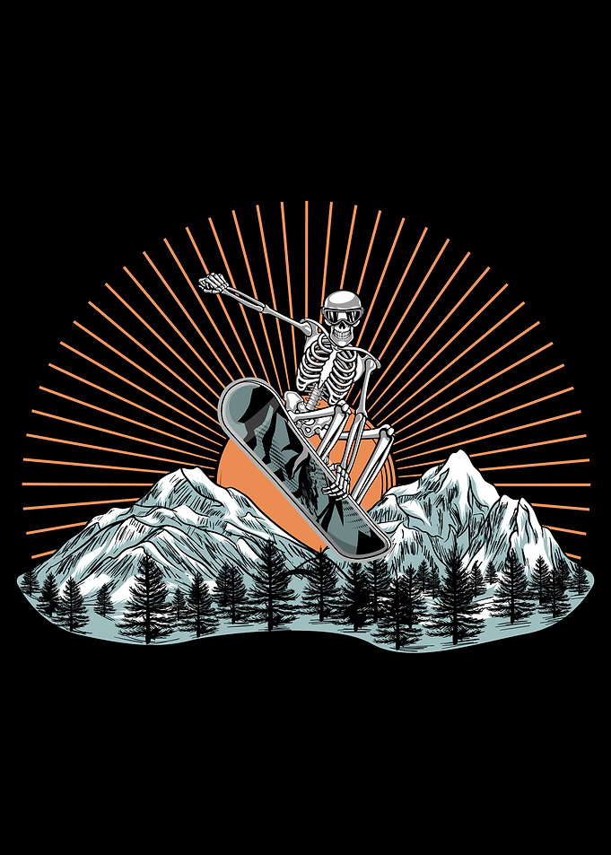 Skeleton Snowboarding