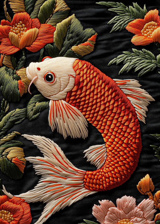 Embroidered Koi Fish