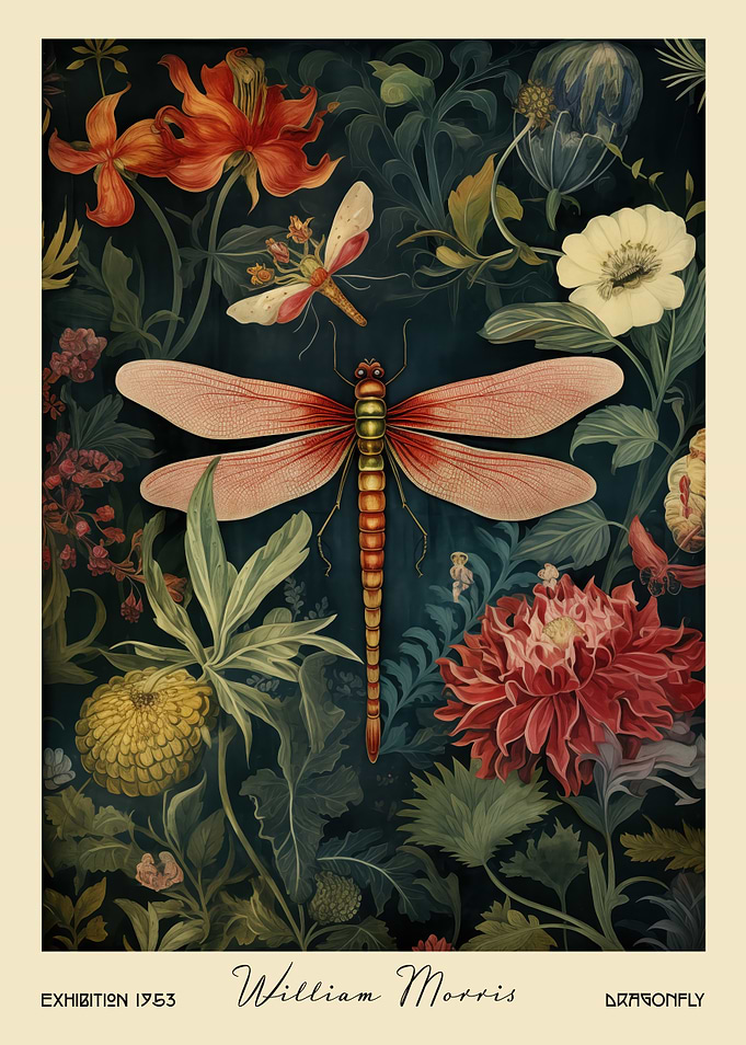 Dragonfly William Morris Floral