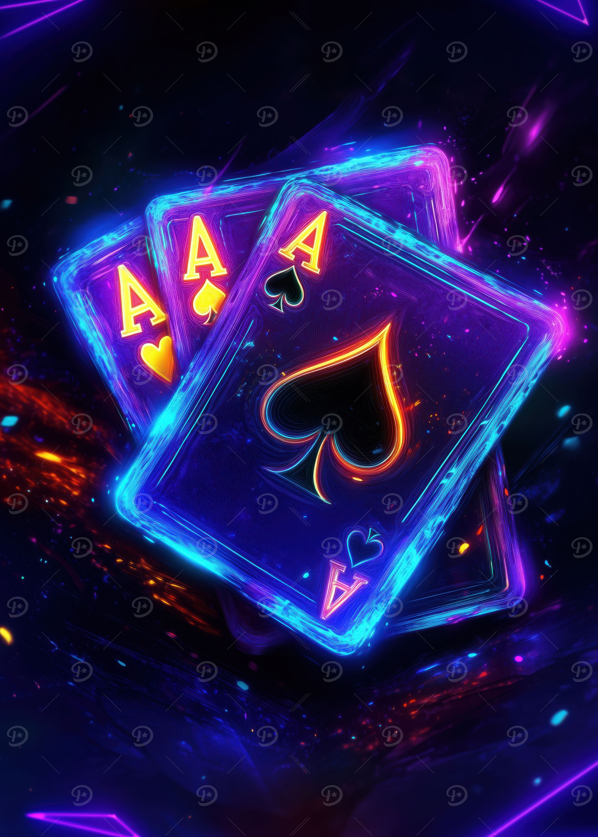 Neon Ace of Spades