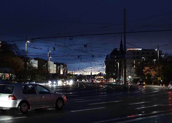Nighttime City Street