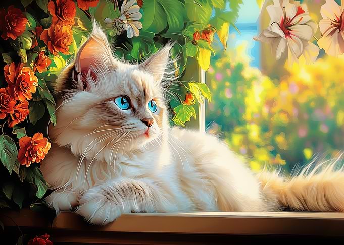Ragdoll Cat by Window