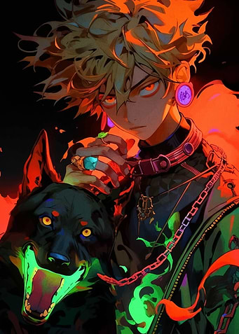Anime Boy with Wolf